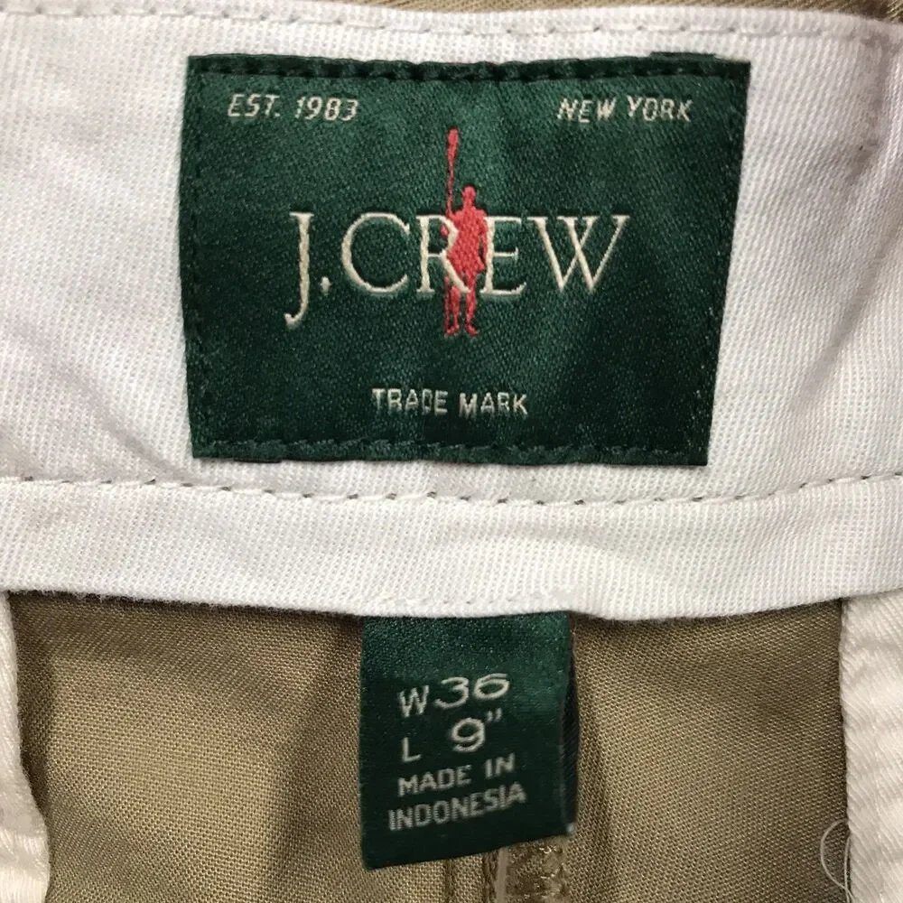 NWT J CREW Oarsman Portsider Shorts Men 36 Khaki Beige Flat Front Chino Beach
